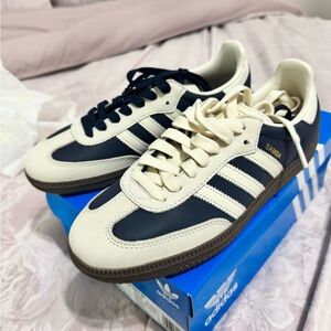 Adidas Blue and Cream Sneakers Classic Design